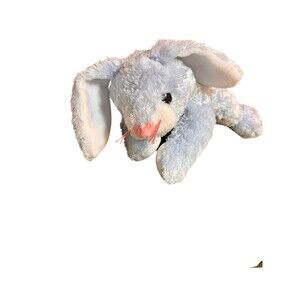 Ty Blue Rabbit Plush Rattle Pillow Pal Bunny Baby Huggybunny 13" Toy Tylux 2001